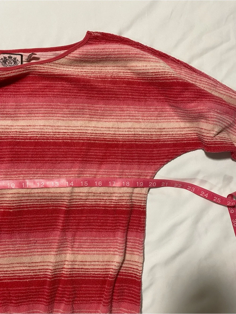 Juicy Couture Red and Cream Striped Knit Pullover Top